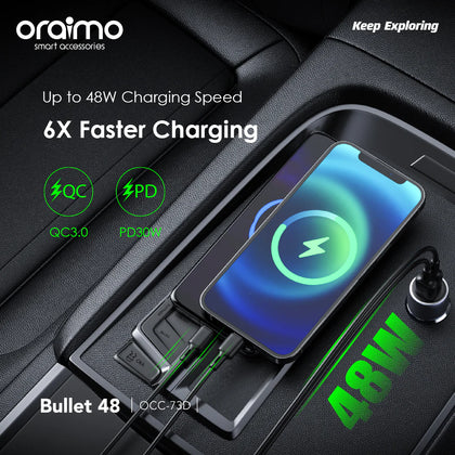 Oraimo 48W Fast Charging USB Car Charger