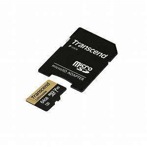 Transcend 64GB Micro SD Card + Adaptor (Class 10)